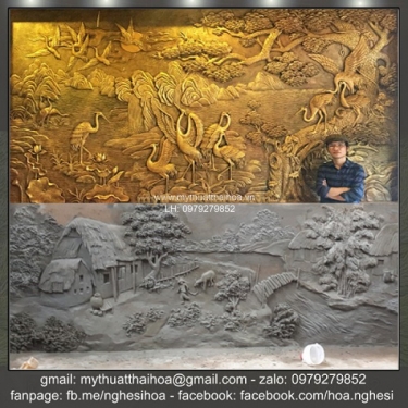 Đấp Vẽ Phù Điêu Tùng Hạc