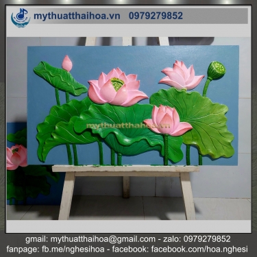 Phù Điêu Hoa Sen Trang Trí
