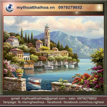 Tranh Sơn Dầu Phong Cảnh Biển Châu Âu