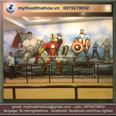 Tranh Tường Sơn Dầu Avengers