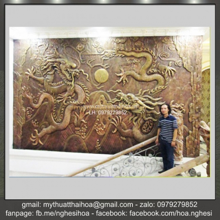 Đắp Vẽ Phù Điêu Rồng Chầu Nguyệt
