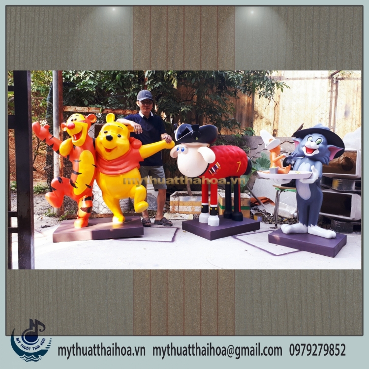 Tượng Hoạt Hình Trang Trí Chất Liệu Composite