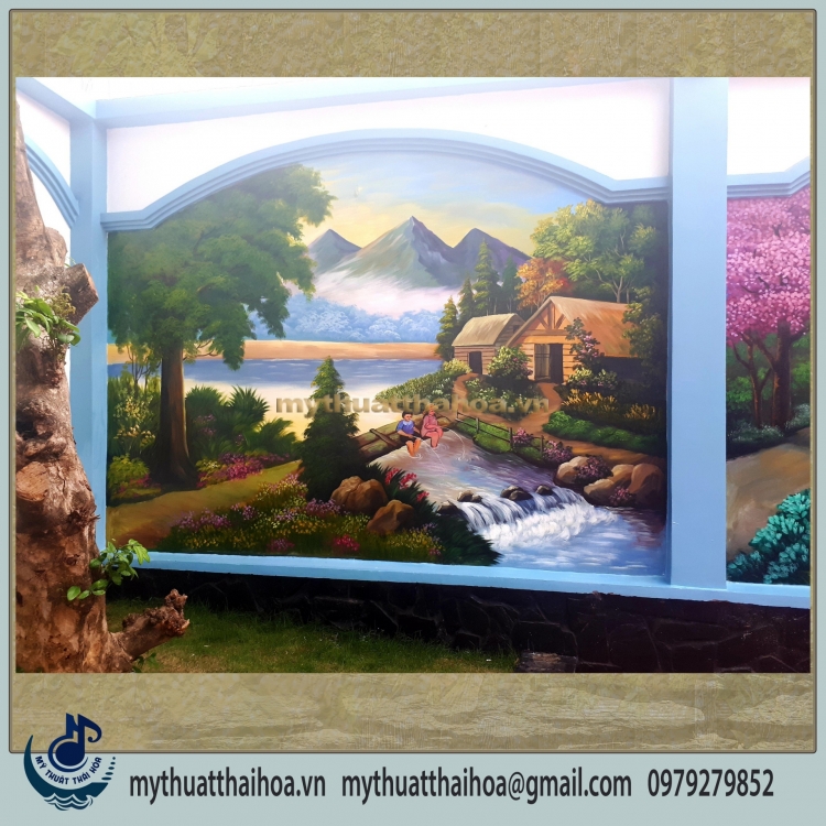 Vẽ Tranh Tường Phong Cảnh